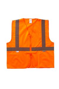 Orange Xtreme Visibility Value Class 2 Zip Mesh Vest